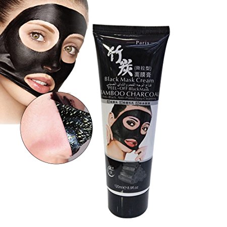 MLMSY Bamboo Charcoal Mask Blackhead Remover Mineral Mud Mask Suck Black Mask Premium Quality Black Pore Removal Peel off Strip Mask For Face Nose Acne Treatment - Best Mud Facial Mask 4.22 Oz (120g)