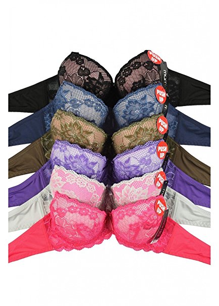 Women's Laced & Lace Trimmed Bras (Packs of 6) - Various Styles