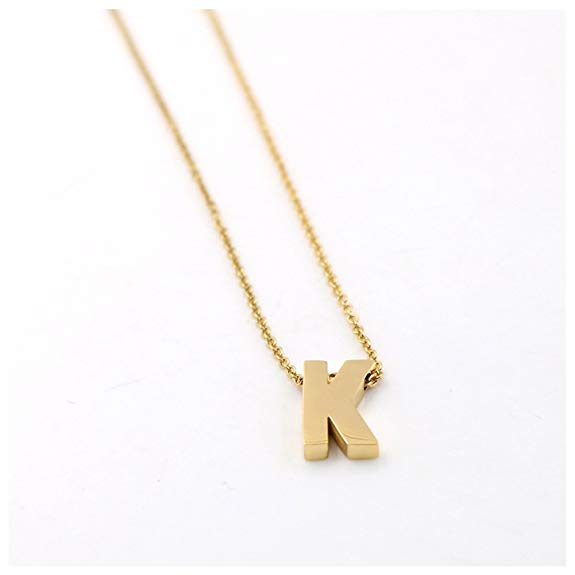 MOCAL Fashion A-Z Letter Pendant Necklace Gold Color Choker Jewelry for Women