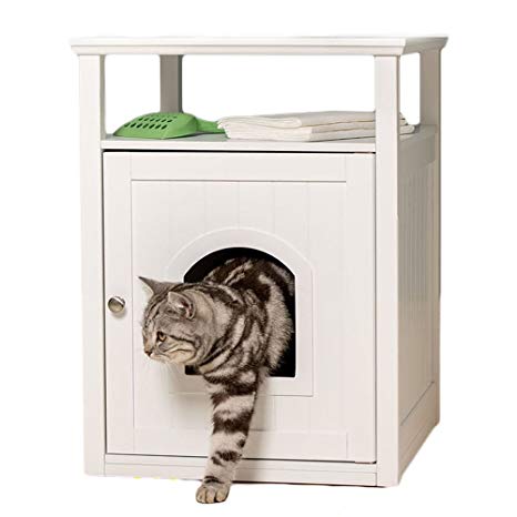 Lords & Labradors White Wooden Cat Washroom