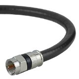 Coaxial Cable 50 Feet with F-Male Connectors - Ultra Series by Mediabridge - Tri-Shielded UL CL2 In-Wall Rated RG6 Digital Audio  Video - Includes Removable EZ Grip Caps Part CJ50-6BF-N1