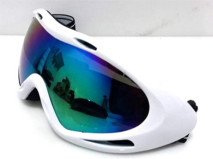 Young Adult, Teenager, Womens Skiing / Snowboarding Goggles with Anti Fog Frame - Black, White, Silver, Red, Blue
