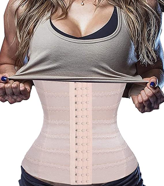 Bafully Womens Waist Trainer Corset Slimming Body Shaper Tummy Control Girdle Band Steel Boned Underwear