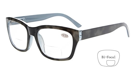 Eyekepper Polycarbonate Large Lens Line Bifocal Glasses Readers Men Grey  2.5