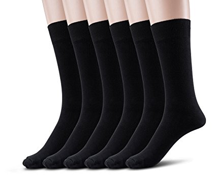 Men's Cotton Crew Dress Socks -Casual Multi Pack by Silky Toes