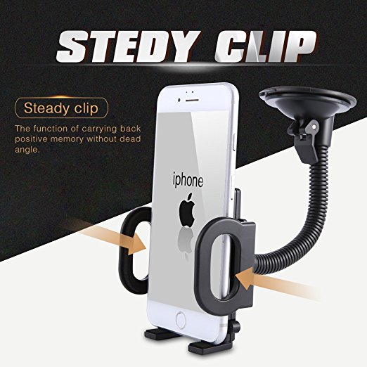 HoHoHoHot Car Phone Holder,Washable Strong Sticky Gel Pad with One-Touch Design Windshield and Dashboard Car Phone Mount for iPhone X/8/7/7Plus/6s/6, Galaxy S6/S7/S8, Huawei, LG, Nexus and More