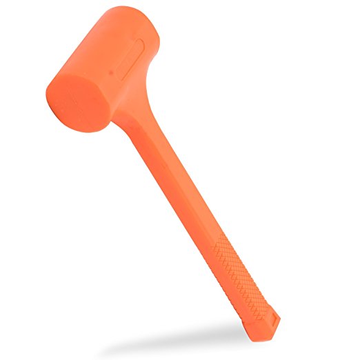 Neiko 02848A 3 lb Dead Blow Hammer, Neon Orange
