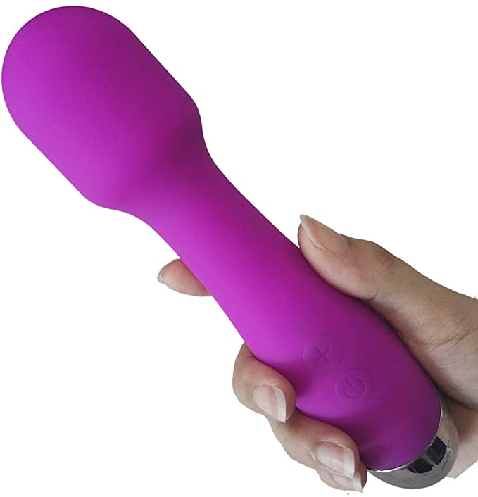 PERIKES Magical Powerful Mini Wand Massager Wireless Electric Personal Release USB Rechargeable Handheld Waterproof Mute Vibration Shoulder Neck Back Body Massage Deep Stress Relax ((Purple)