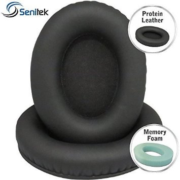 Studio 1st Gen Memory Foam Protein Leather Replacement Earpads for Beats by Dre Studio Over-Ear Headphone - Black