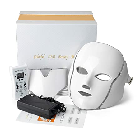 Valentine Beauty Light Face Device For Neck and Face │7 Color L E D Lights │Photon Light Machine for Skin Care│Anti Aging, Skin Firming Kit