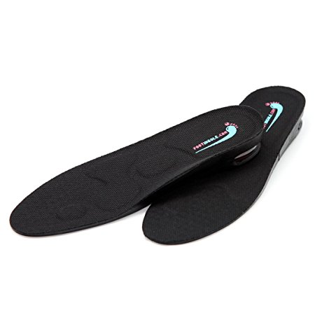 footinsole 1.2" Height Increase Insoles Air Cushion Lift Kit Best Shoe Inserts Black (Small)