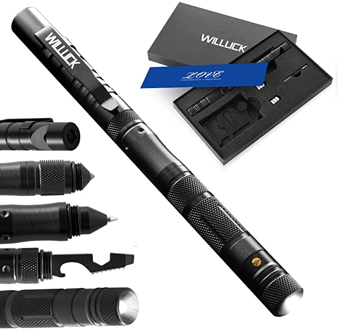 Fathers Day Gifts for Dad Men,Tactical Pen,LED Tactical Flashlight,Cool Fun Anniversary Birthday Gadget Dad Gifts Ideas,Emergency Tool Survival Gear Kit,Gift Box(2020 UPGRADE)