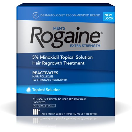 Men's Rogaine Extra Strength 5% Minoxidil Solution, 3-Month Supply (Single Pack)
