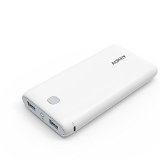 Aukey 20000mAh Portable Charger External Battery Power Bank with AIPower Tech for Apple iPad iPhone Samsung Google Nexus LG HTC Motorola and other USB Powered Devices White