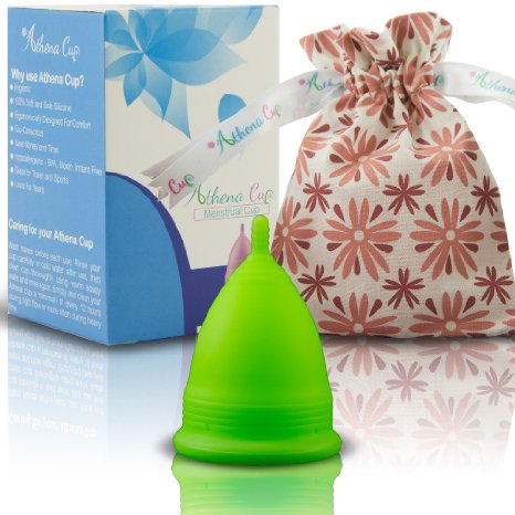 Athena Menstrual Cup - Natural and Reusable Alternative to Pads Tampons and Cloth Sanitary Napkins - Take Control of Your Flow with the Best Choice in Womens Menstruation Products Period