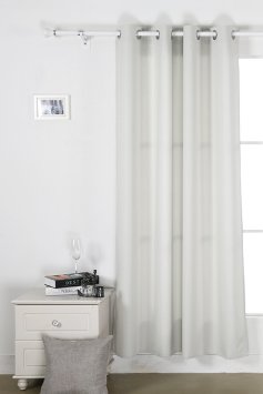 Deconovo Bedroom Oxford Solid Thermal Insulated Curtains with Backside Silver Backing to Reflect Sunlights 52 W X 63 L1 PanelBeige