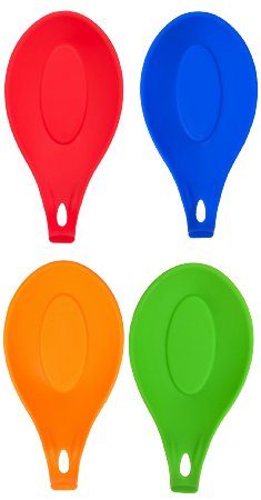Kitchen Meister Silicone Spoon Rest Set of 4 Yellow