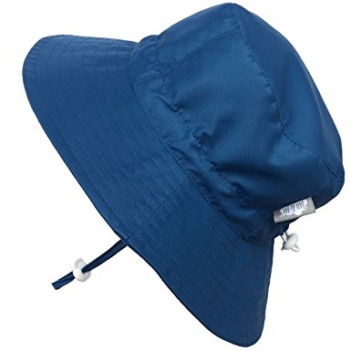 JAN & JUL Baby Toddler Kids 50  UPF Size Adjustable Bucket Sun Hat With Chin Strap or Shirt & Shorts Set, Aqua Dry