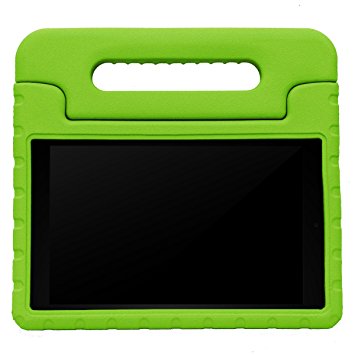 MENZO Case for Fire HD 8 2016 - Kids Shockproof Convertible Handle Light Weight Protective Stand Cover Case for Amazon Kindle Fire HD 8" Display Tablet (FIT Fire HD 8" 2016 Only), GREEN