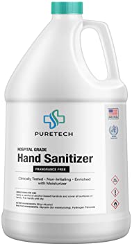 Premium Hand Sanitizer Liquid Refill, Alcohol Based - 1 Gallon, 128 Fl Oz - Made in USA (4 Pack)