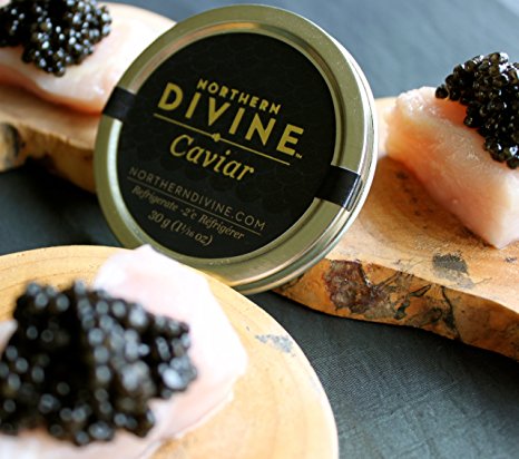 Sturgeon Caviar, CERTIFIED ORGANIC, From the Pristine Waters of British Columbia, Rated Top 5 Sustainable Caviars in the World, Exemplary Texture and Flavor, No Antibiotics or Hormones Added, 30g Tin