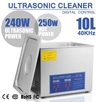 HappyBuy Ultrasonic Cleaner 10L Large Commercial Ultrasonic Cleaner Stainless Steel Ultrasonic Cleaner With Heater And Digital Control Ultrasonic Cleaner Solution Heated With Jewelry