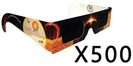 500-Pack Premium ISO and CE Certified Lunt Solar Eclipse Glasses