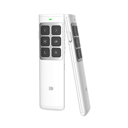 Wireless Presenter, Doosl Presentation Remote with Mouse Mode, 2.4GHz Rechargeable Presentation Pointer PPT Clicker Powerpoint Remote Control - White (New Edition)