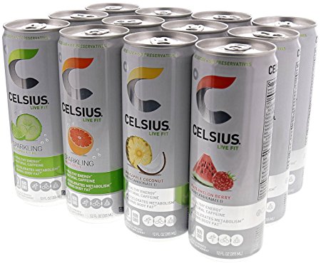 Celsius Live Fit Natural Fitness & Energy Drink 12/12oz Cans (Variety Pack)