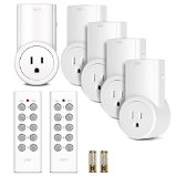Etekcity Energy Saving Programmable Remote Control Electrical Plug and Outlet  Wireless Switch Kit for Household Appliances and Devices wo Built-in Power ONOFF Switches Learning Code 5Rx-2Tx