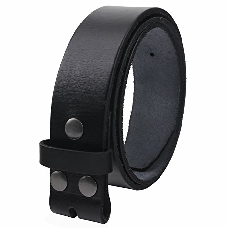 NPET Men's Genuine Leather Belt Full Grain Snap On Belts 1.5" Wide