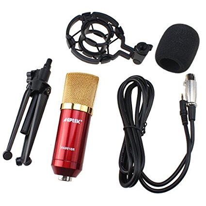 AGPtek Red Condenser Sound Studio Recording Microphone Mic Dynamic  Shock Mount New