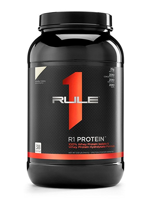 R1 Protein Whey Isolate/Hydrolysate, Rule 1 Proteins (38 Servings, Vanilla Creme)
