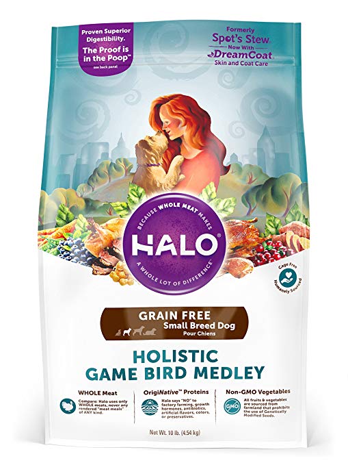 Halo Grain Free Natural Dry Dog Food, Small Breed Game Bird Medley