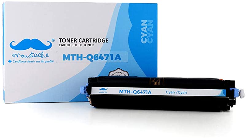 Moustache Compatible Remanufactured #Q6471A (502A) Cyan C 502 502A High Yield 6471A Q6471 Toner Cartridge for HP Color 3600 3600dn 3600n 3800 3800dn 3800dtn 3800n CP3505dn CP3505n CP3505x ~ 4000 (4K) Page Yield