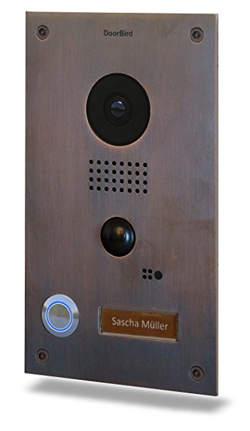 DoorBird WiFi Video Doorbell D202B, Stainless Steel with Bronze finish, Flush Mount Edition