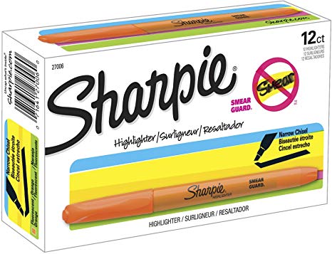 Sharpie 27006 Accent Pocket Style Highlighter, Fluorescent Orange, 12-Pack