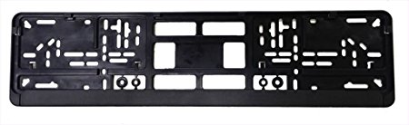 Standard Black Euro License Plate Holder - Universal Mounting Frame/Bracket