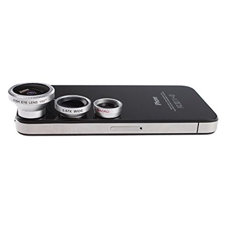 Fish Eye Lens, Wide Angle Lens   Macro Lens 3-in-1 Kit For iPad iPhone 4G (Wide Angle Lens and Macro Lens are connected together)