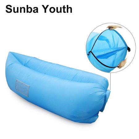 Outdoor Inflatable Lounger, SunbaYouth Nylon Fabric Beach Lounger Convenient Compression Air Bag Hangout Bean Bag Portable Dream Chair