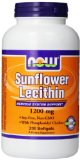 Now Foods Sunflower Lecithin Non GMO 1200mg Soft-gels 200-Count