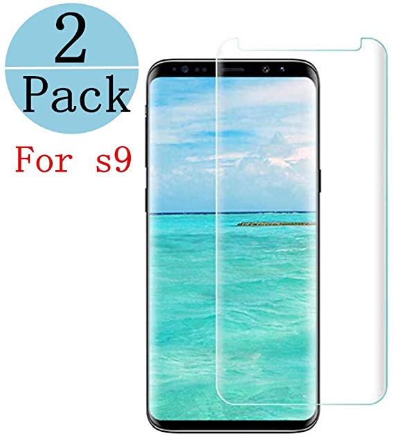[2 - Pack] Compatible Samsung Galaxy Tempered Glass S9 Screen Protector, 9H Hardness/Anti-Fingerprint/Ultra-Clear/Bubble Free Screen Protector Compatible Samsung Galaxy S9