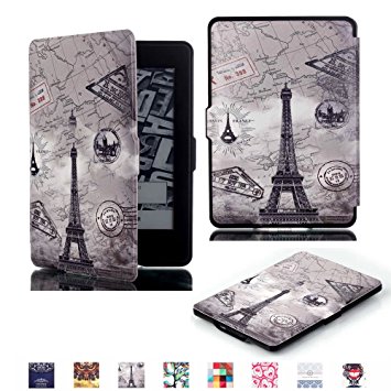 ProElite Ultra Slim Smart Flip case cover for all New Amazon Kindle Paperwhite (Auto Sleep/Wake up with magnetic lock) (Design-Eiffel )
