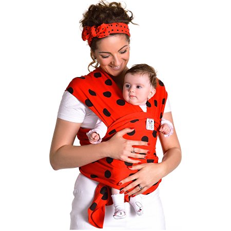 Baby Sling Wrap Carrier by Amazing Ladybug, All Natural, Cotton Baby Wrap For Newborns, Ladybug Design