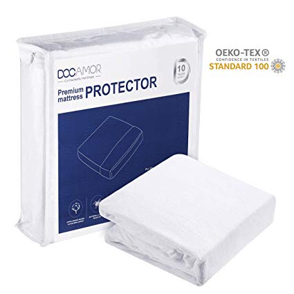 Docamor Full Size Hypoallergenic 100% Waterproof Mattress Protector - Premium Cotton Mattress Protector - Vinyl Free ¡­