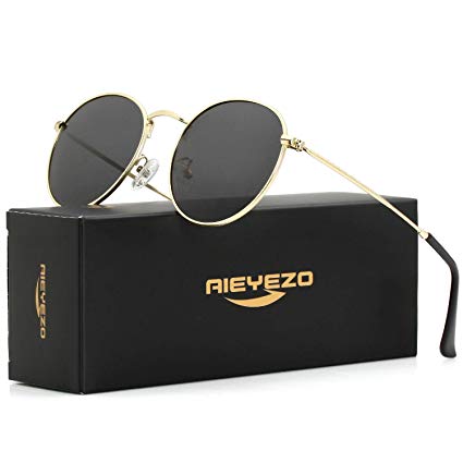 Polarized Sunglasses for Men Women Vintage Round Metal Sun Glasses 100% UV400 Protection