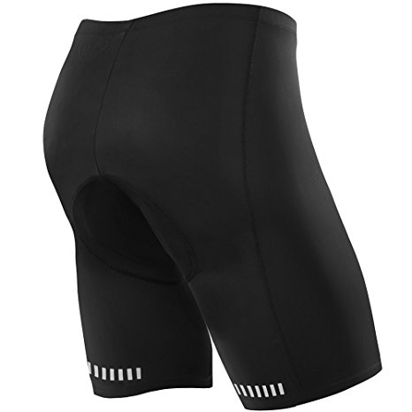 NOOYME Men's Cycling Shorts with 3D Padded Jet Black with Color Block Design Bike Shorts