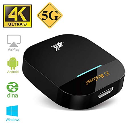 WiFi Display Dongle, YIKESHU 4K 5G/2.4G Wireless Display Adapter WiFi Wireless Display Receiver Wireless HDMI Adapter Miracast Dongle for Android Phones IPad Laptop IPhone to TV Projector Monitor HDMI Devices (5G)