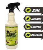 Rodent Defense All Natural Small Animal Repellent and Detterent for Rats Squirrels Rabbits and other pests 32 Oz Spray