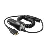 GetwowTM Rapid Retractable Dual-Port Car Charger for Samsung Galaxy S5  Note 3 Black